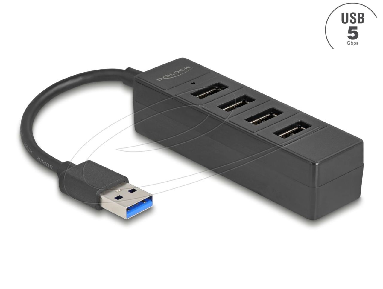 DeLock 4-portos USB3.0 HUB Black
