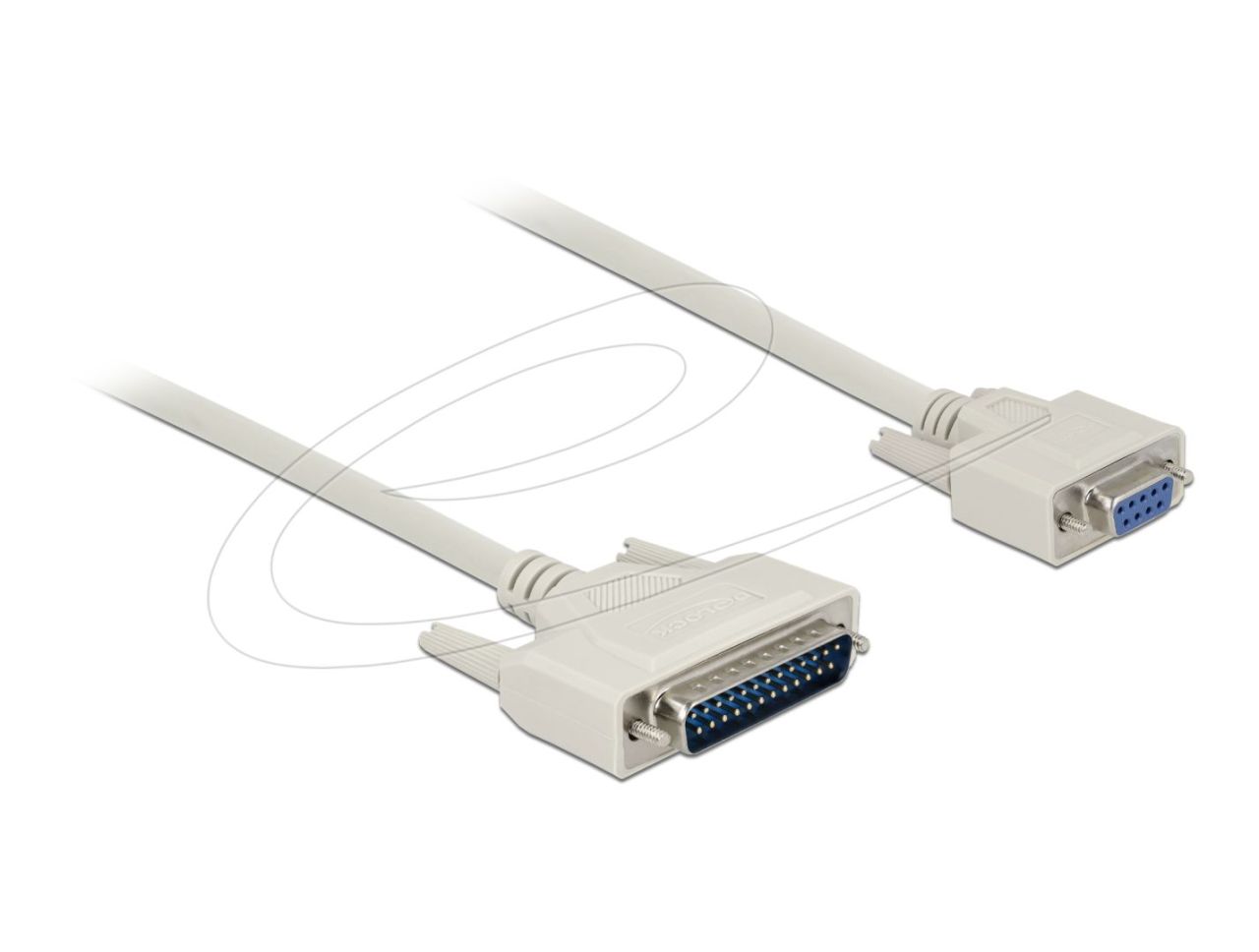 DeLock Serial Cable D-Sub 25 male to D-Sub 9 female 1m White
