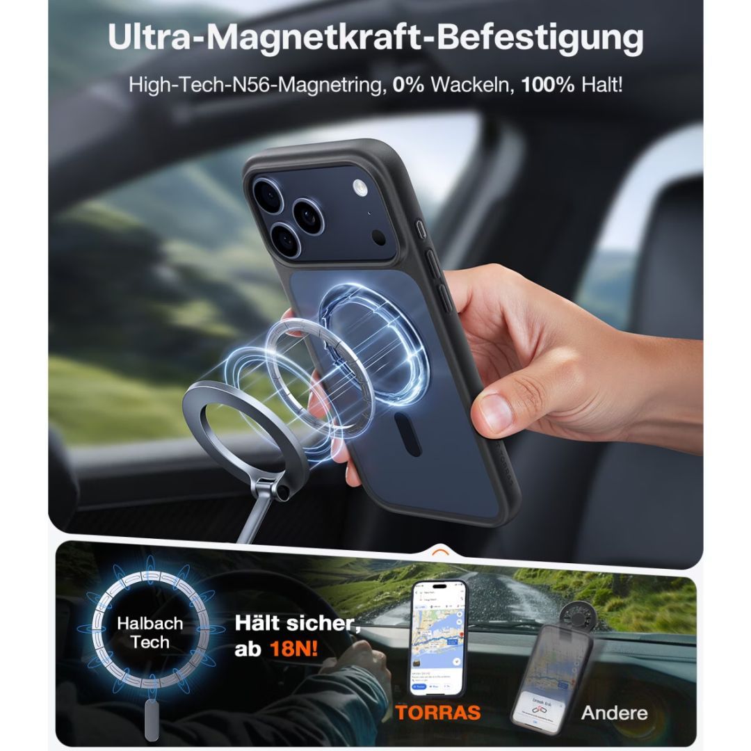 Torras Guardian Magnetic case for iPhone 17 Pro Max Black Torras Guardian Magnetic case for iPhone 17 Pro Max Black