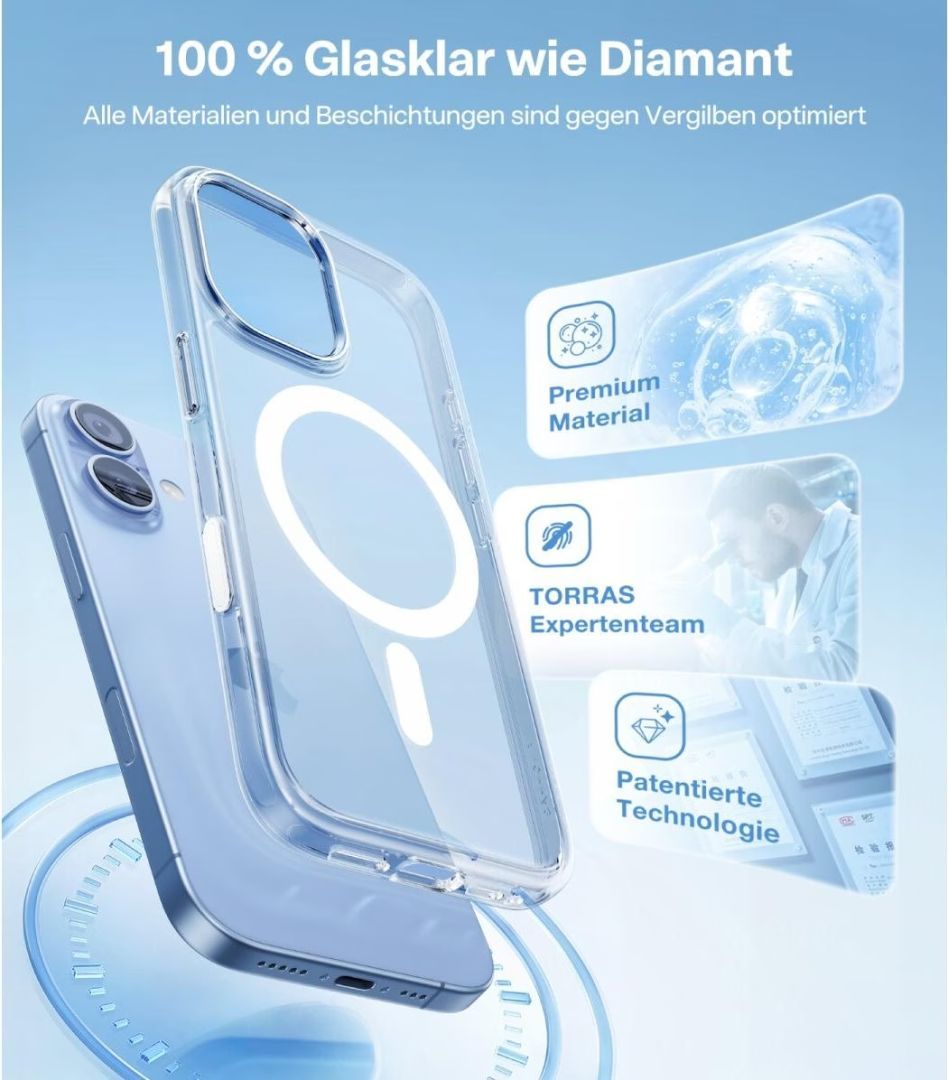 Torras Guardian Magnetic case for iPhone 17 Clear Torras Guardian Magnetic case for iPhone 17 Clear