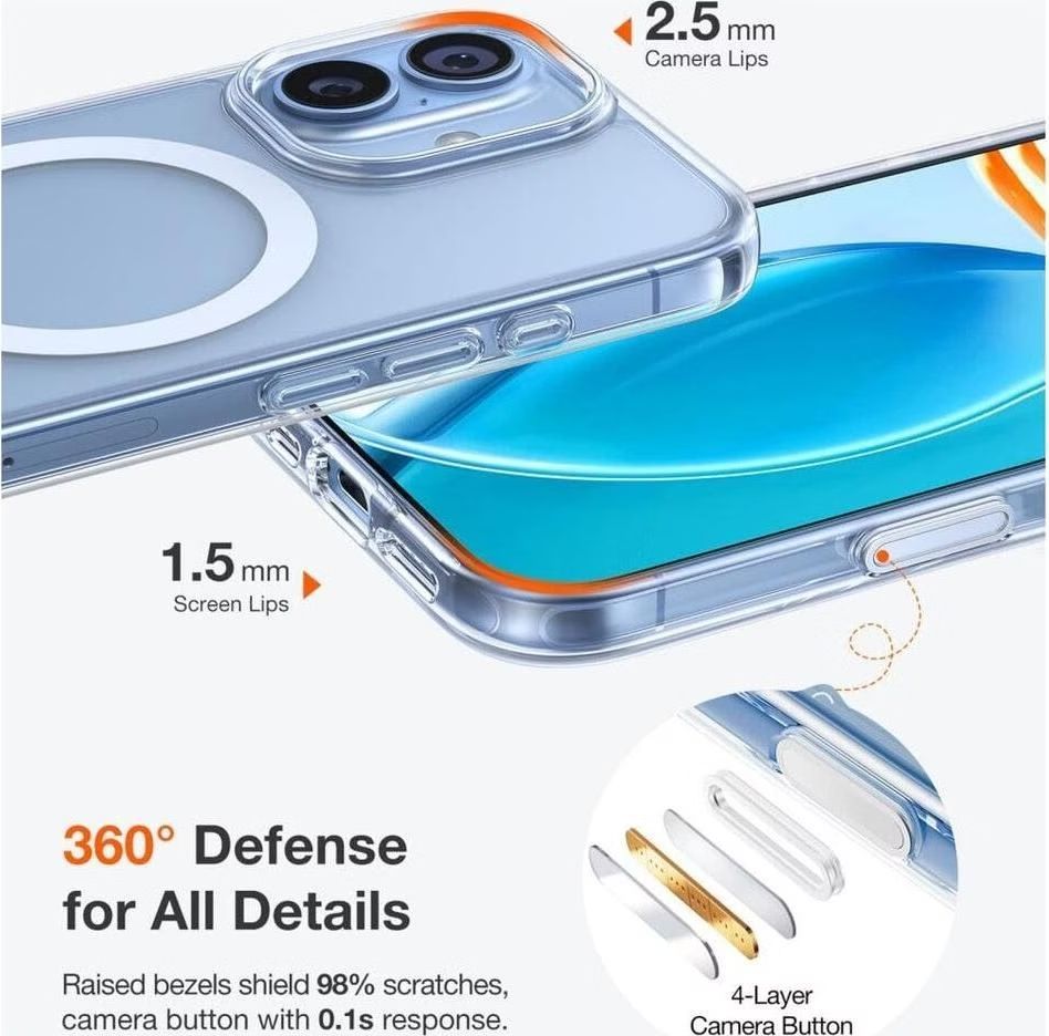 Torras Guardian Magnetic case for iPhone 17 Clear Torras Guardian Magnetic case for iPhone 17 Clear