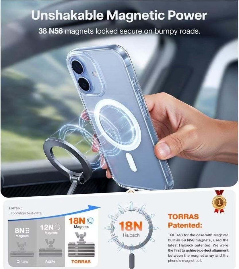 Torras Guardian Magnetic case for iPhone 17 Clear Torras Guardian Magnetic case for iPhone 17 Clear
