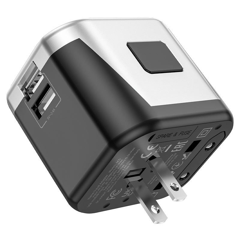 Hoco AC5 World Wall Charger Universal Adapter Grey