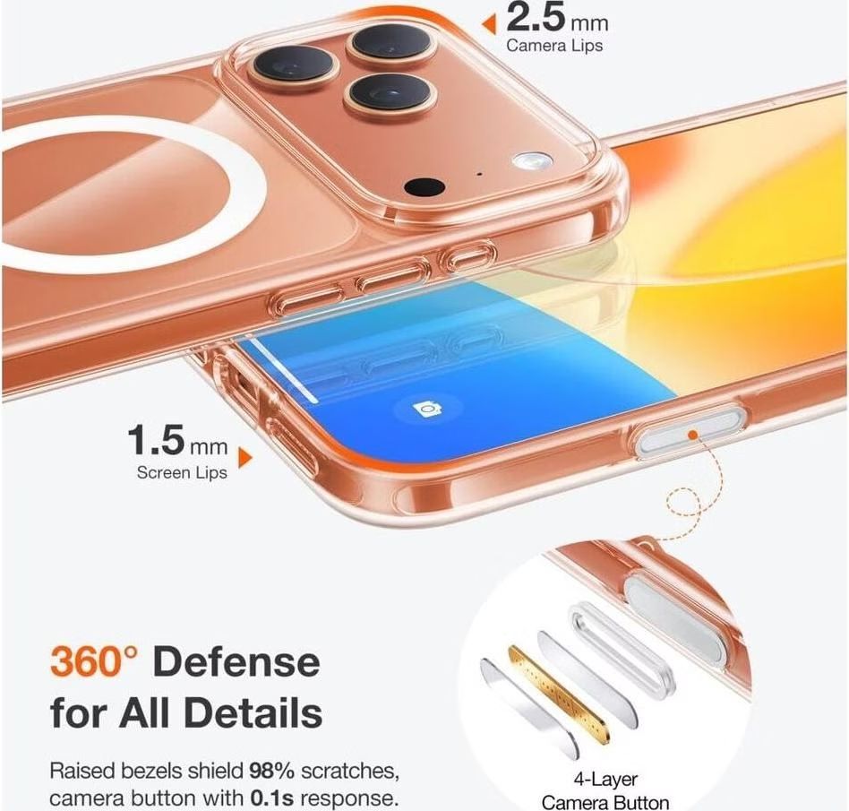 Torras Torras Guardian Magnetic case for iPhone 17 Pro Clear Torras Torras Guardian Magnetic case for iPhone 17 Pro Clear