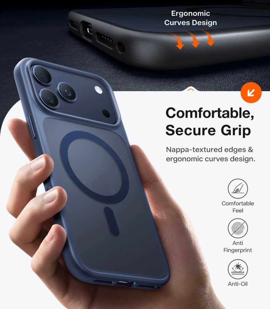 Torras Guardian Magnetic case for iPhone 17 Pro Max Navy Blue