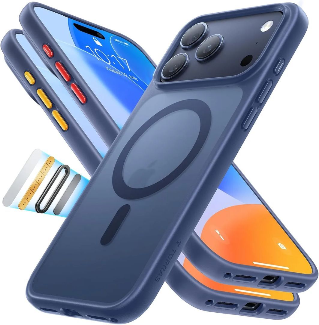 Torras Guardian Magnetic case for iPhone 17 Pro Max Navy Blue