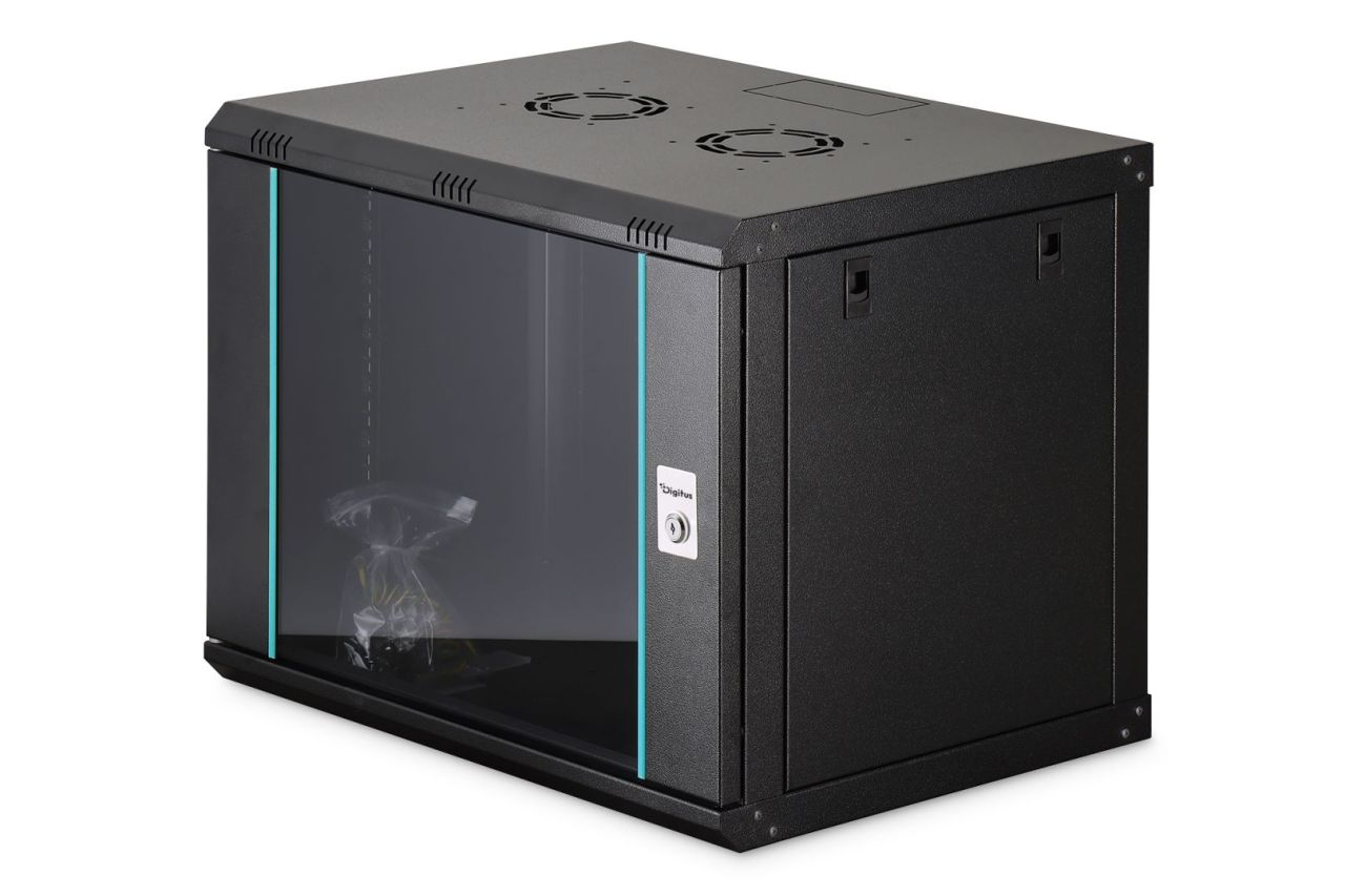 Digitus Dynamic DN-37105 19" 9U Falra szerelhető Rackszekrény Black