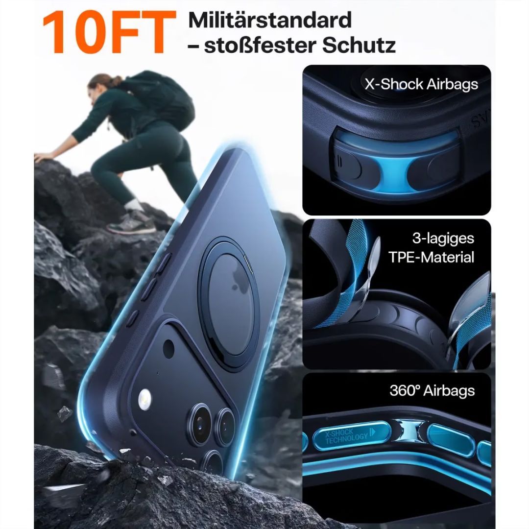 Torras Ostand Pro case for iPhone 17 Pro Max Midnight Blue
