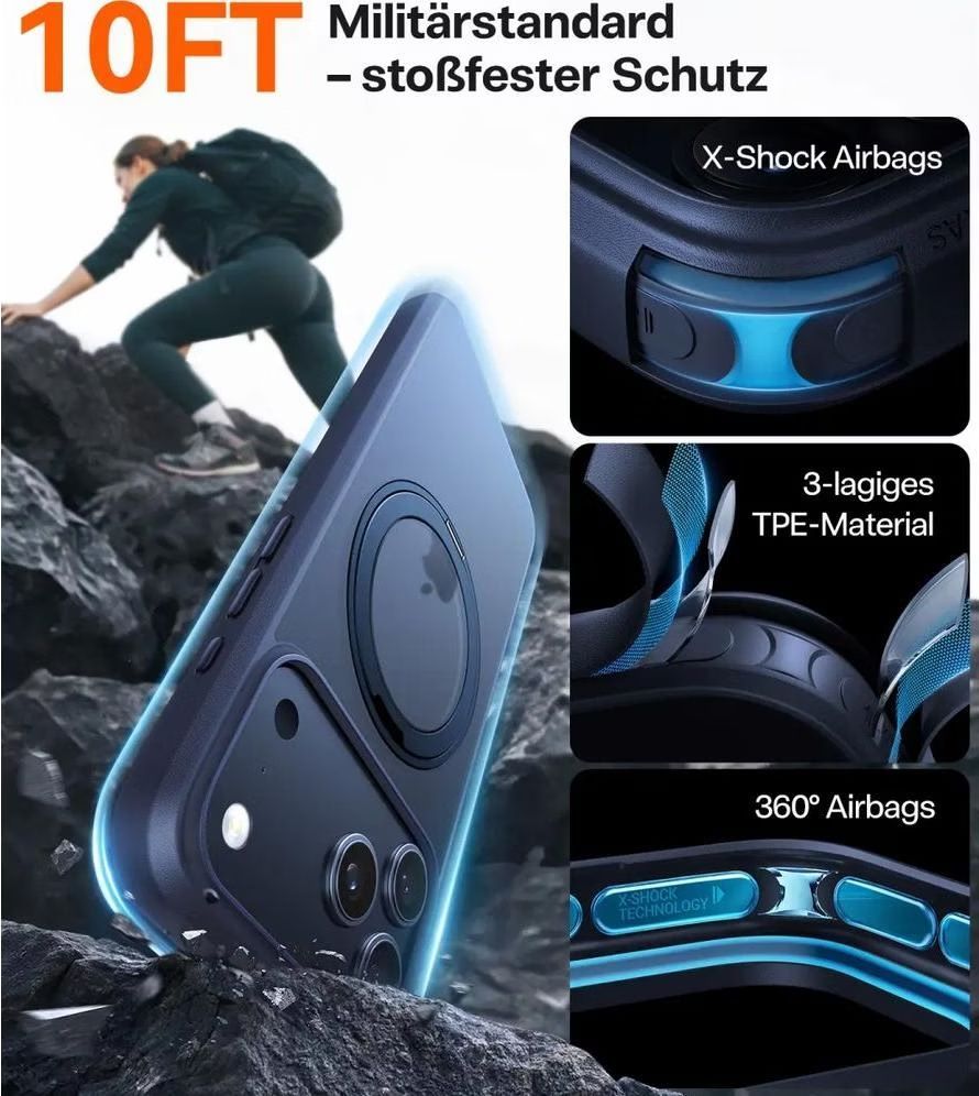 Torras Ostand Pro case for iPhone 17 Pro Max Midnight Blue