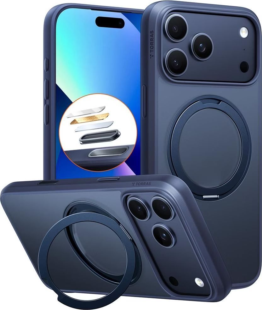 Torras Ostand Pro case for iPhone 17 Pro Midnight Blue