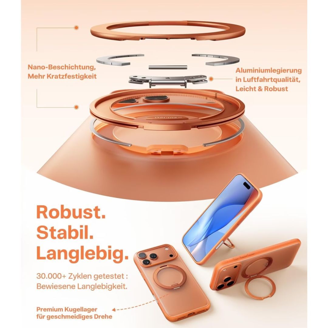Torras Ostand Pro case for iPhone 17 Pro Energy Orange Torras Ostand Pro case for iPhone 17 Pro Energy Orange