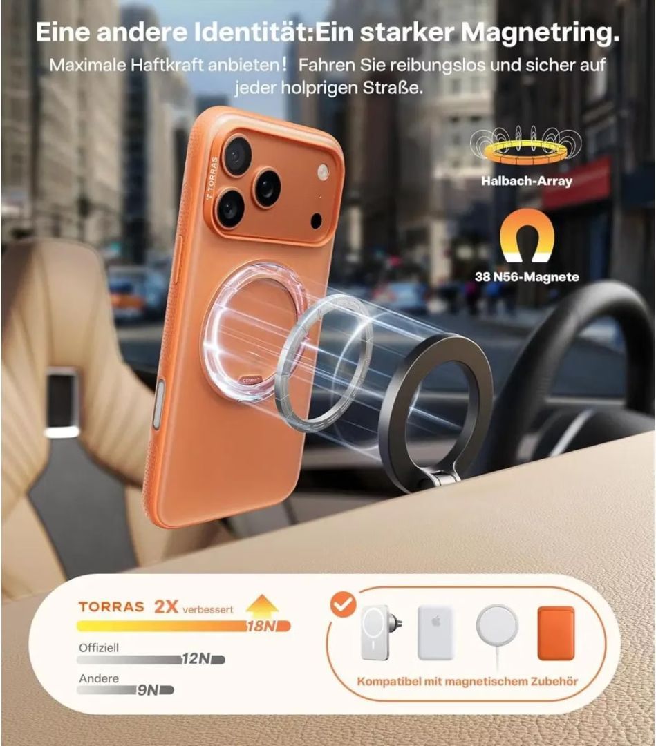 Torras Ostand Pro case for iPhone 17 Pro Energy Orange Torras Ostand Pro case for iPhone 17 Pro Energy Orange