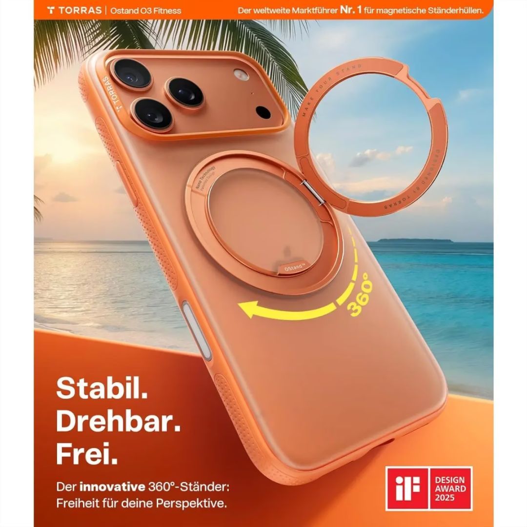 Torras Ostand Pro case for iPhone 17 Pro Energy Orange Torras Ostand Pro case for iPhone 17 Pro Energy Orange