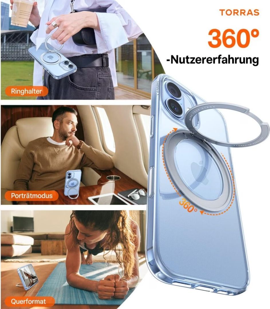 Torras Ostand Pro case for iPhone 17 Clear
