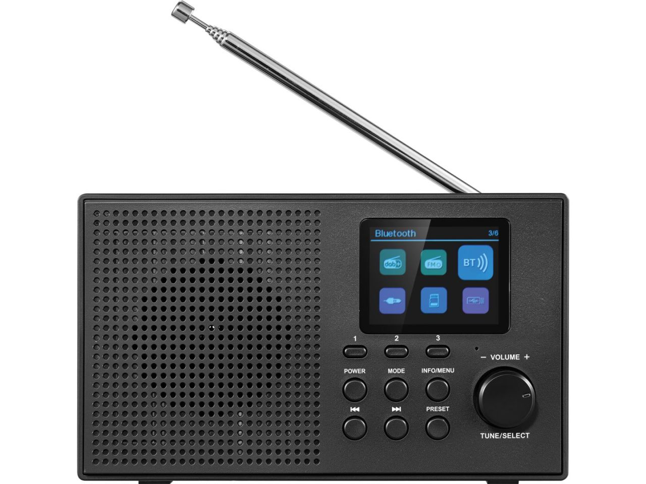 Sandberg Speaker Radio DAB+BT Recharge Black