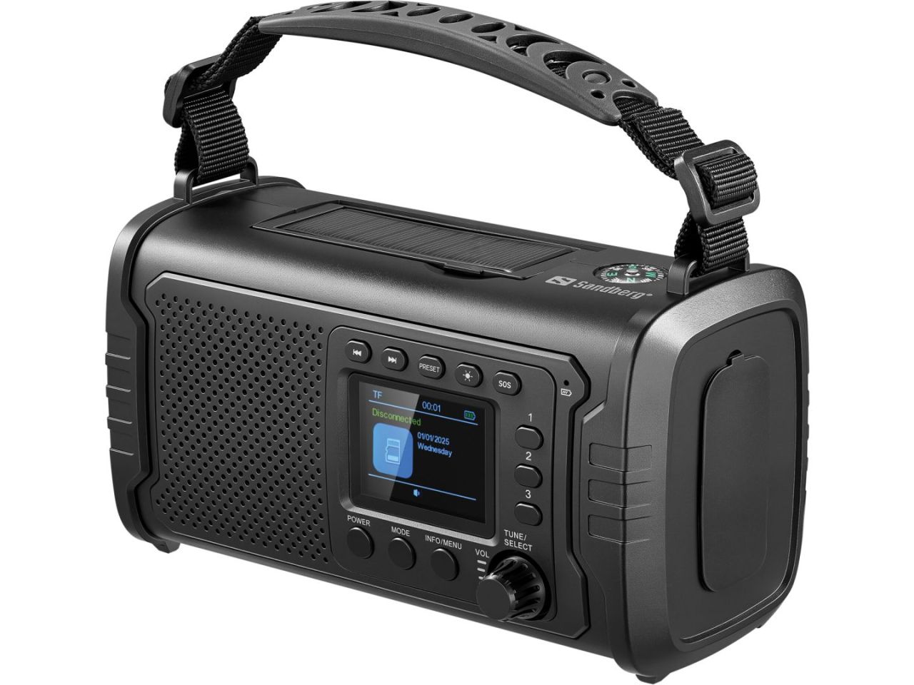 Sandberg Survivor DAB Radio All-in-1 20000 Black