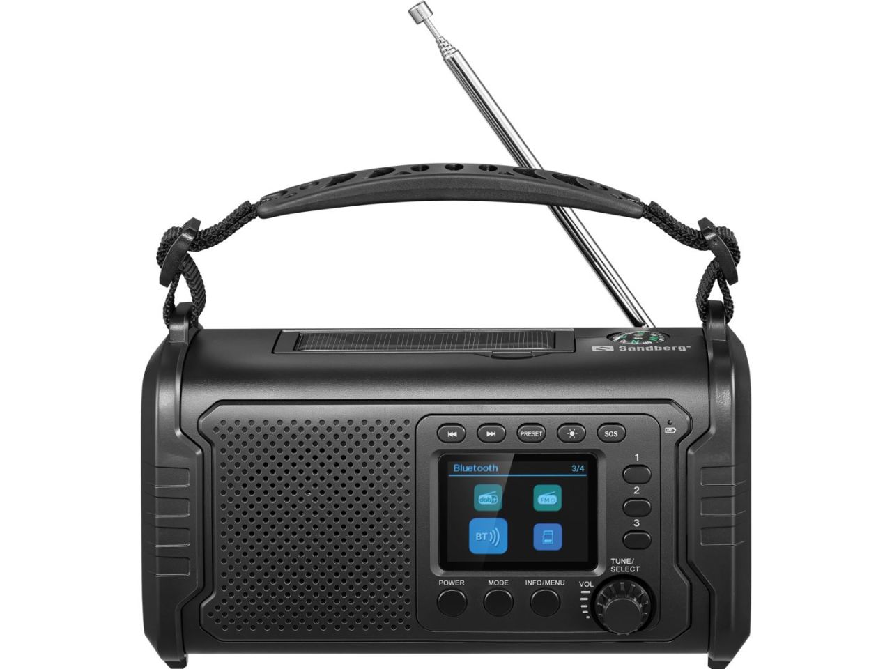 Sandberg Survivor DAB Radio All-in-1 20000 Black