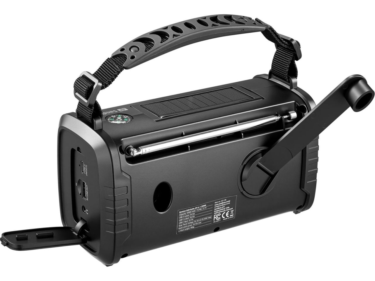Sandberg Survivor DAB Radio All-in-1 20000 Black