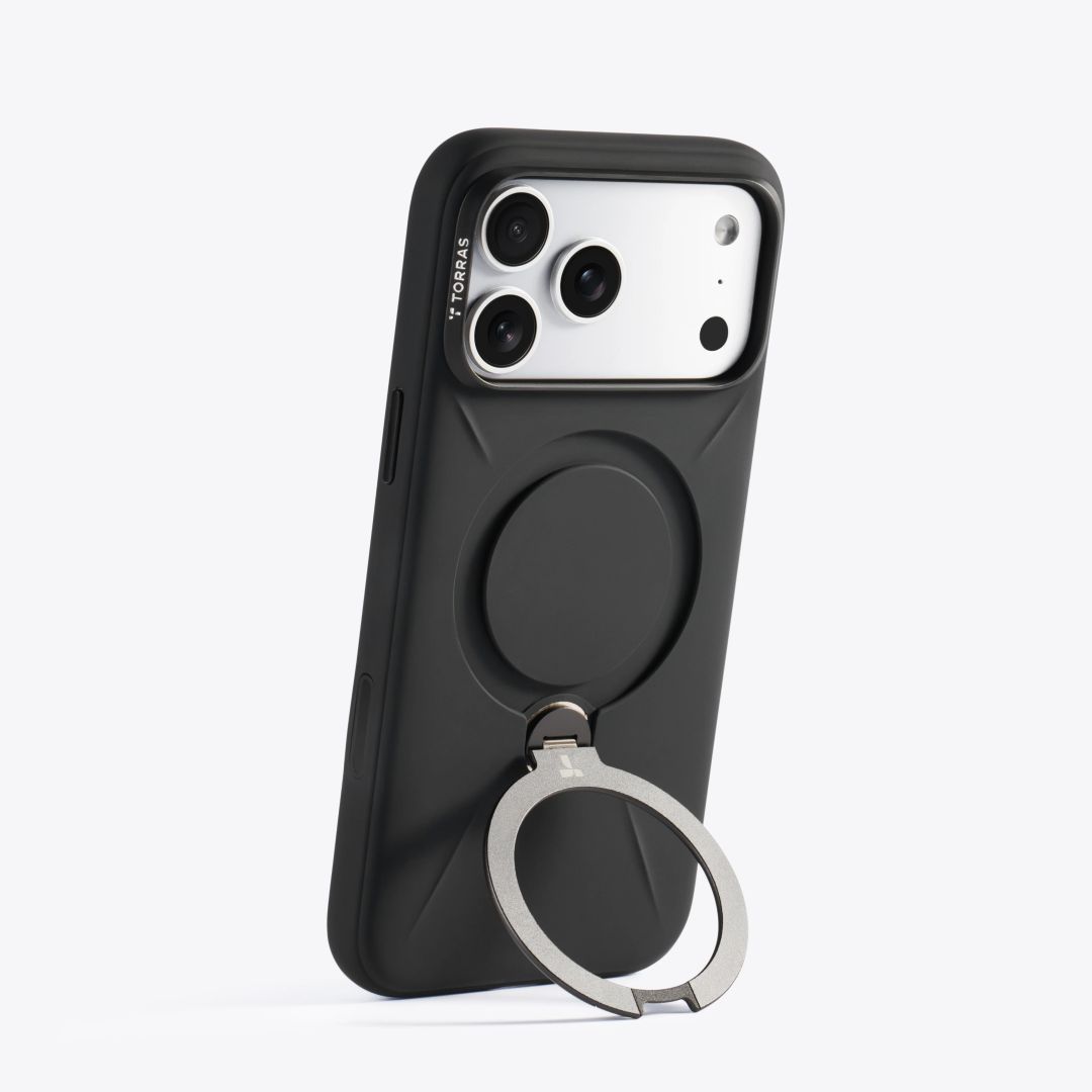 Torras Ostand Q3 Silicone case for iPhone 17 Pro Obsidian Black
