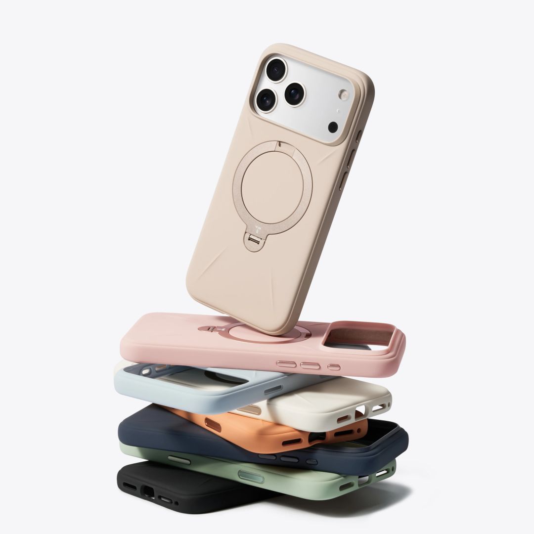 Torras Ostand Q3 Silicone case for iPhone 17 Pro Dessert Gold