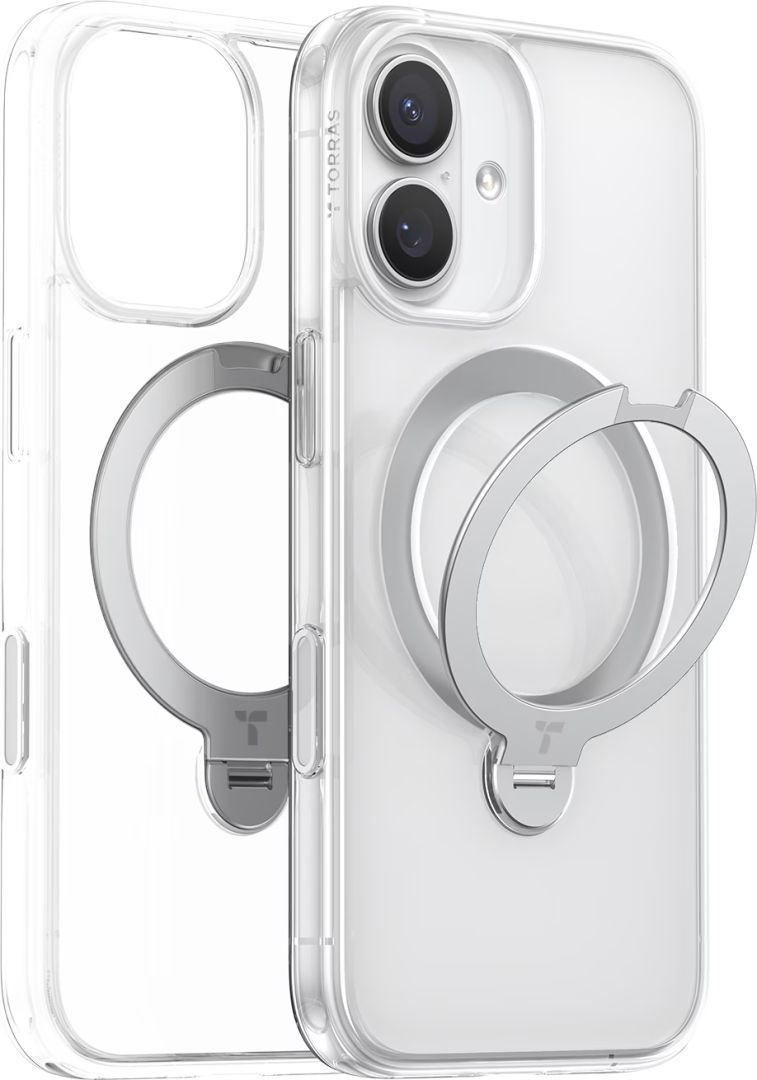 Torras Ostand Q3 Spin case for iPhone 17 Clear