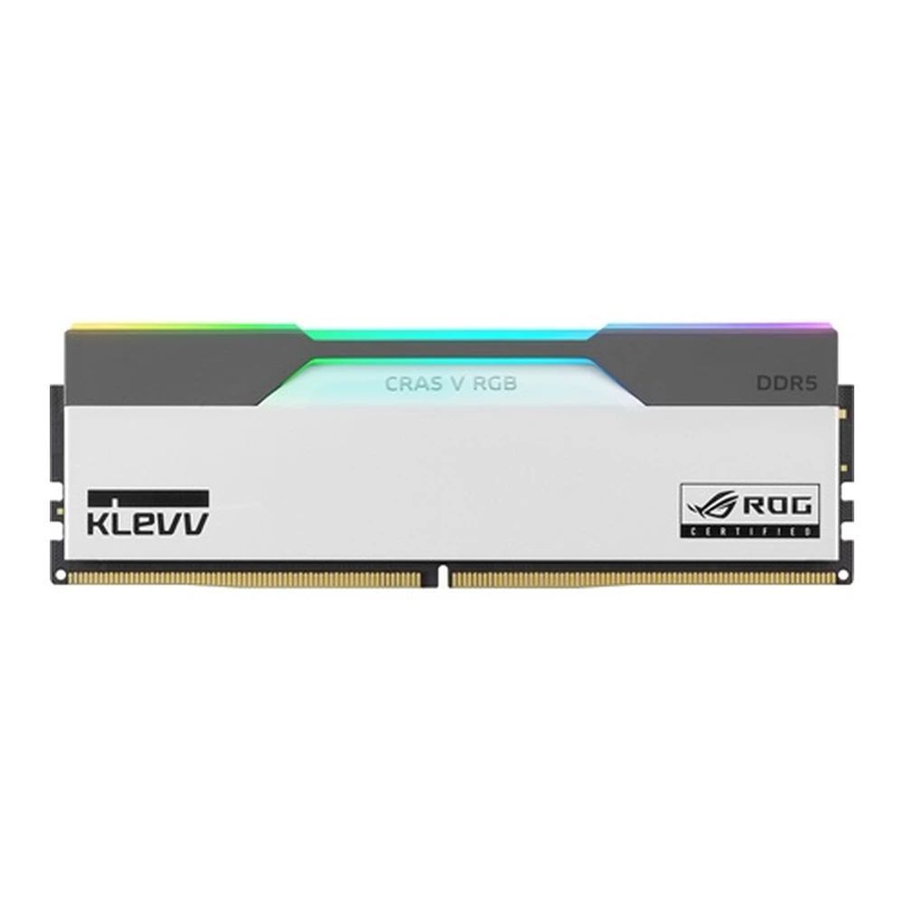 Klevv 32GB DDR5 6200MHz Kit(2x16GB) Cras V RGB ROG White/Grey Klevv 32GB DDR5 6200MHz Kit(2x16GB) Cras V RGB ROG White/Grey