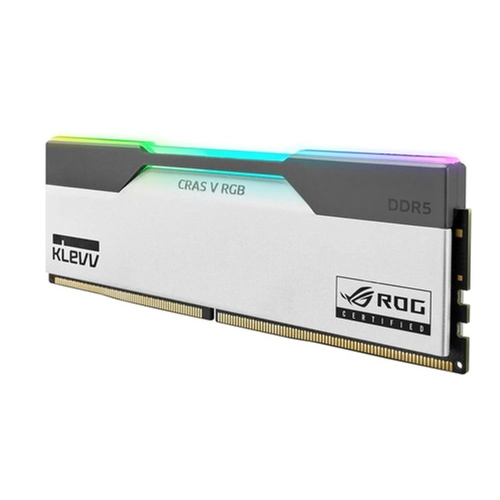 Klevv 32GB DDR5 6200MHz Kit(2x16GB) Cras V RGB ROG White/Grey Klevv 32GB DDR5 6200MHz Kit(2x16GB) Cras V RGB ROG White/Grey