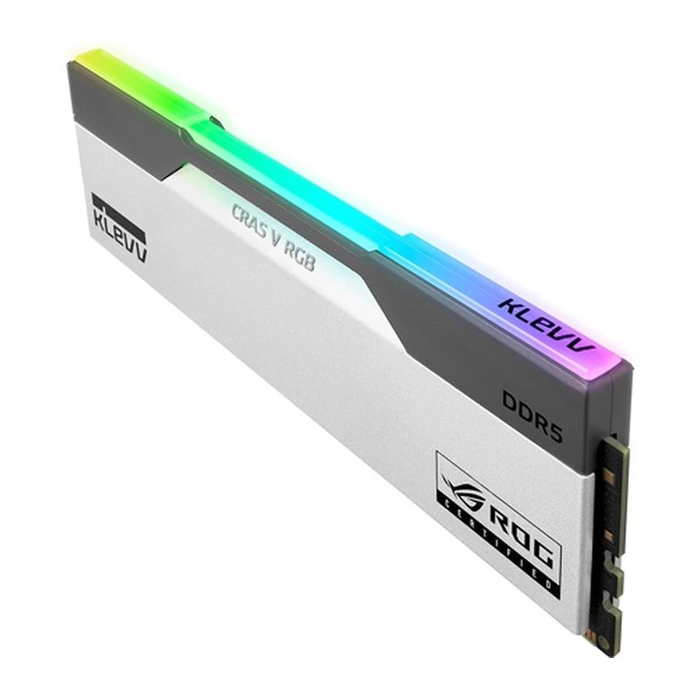 Klevv 32GB DDR5 6200MHz Kit(2x16GB) Cras V RGB ROG White/Grey Klevv 32GB DDR5 6200MHz Kit(2x16GB) Cras V RGB ROG White/Grey