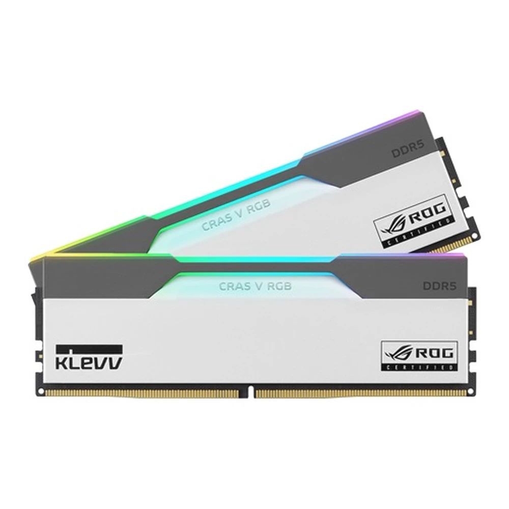 Klevv 32GB DDR5 6200MHz Kit(2x16GB) Cras V RGB ROG White/Grey Klevv 32GB DDR5 6200MHz Kit(2x16GB) Cras V RGB ROG White/Grey