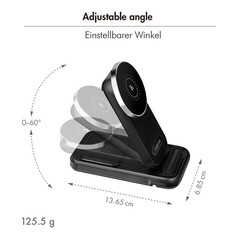 Logilink 4-in-1 charging station Apple MagSafe compatible 20,5W Black
