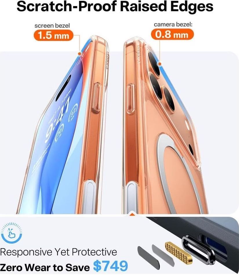 Torras Ostand Q3 Spin case for iPhone 17 Pro Clear
