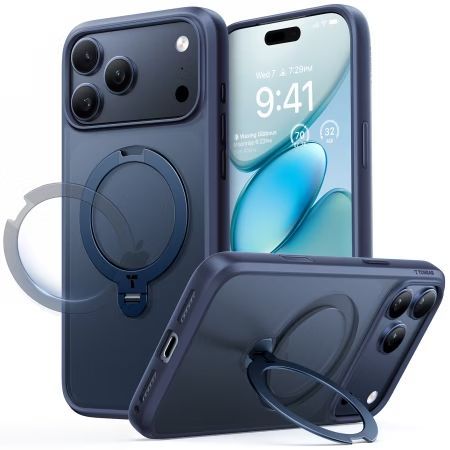 Torras Ostand Q3 Spin case for iPhone 17 Pro Midnight Blue Torras Ostand Q3 Spin case for iPhone 17 Pro Midnight Blue