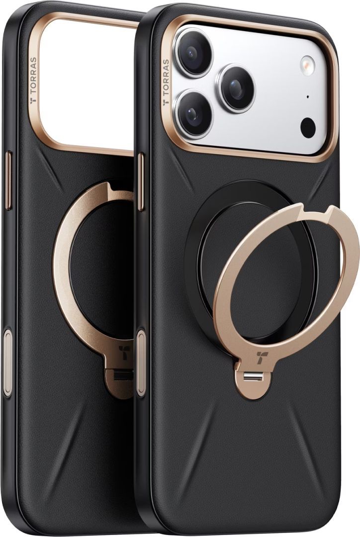 Torras Ostand Q3 Vegskin for iPhone 17 Pro Obsidian Black Torras Ostand Q3 Vegskin for iPhone 17 Pro Obsidian Black