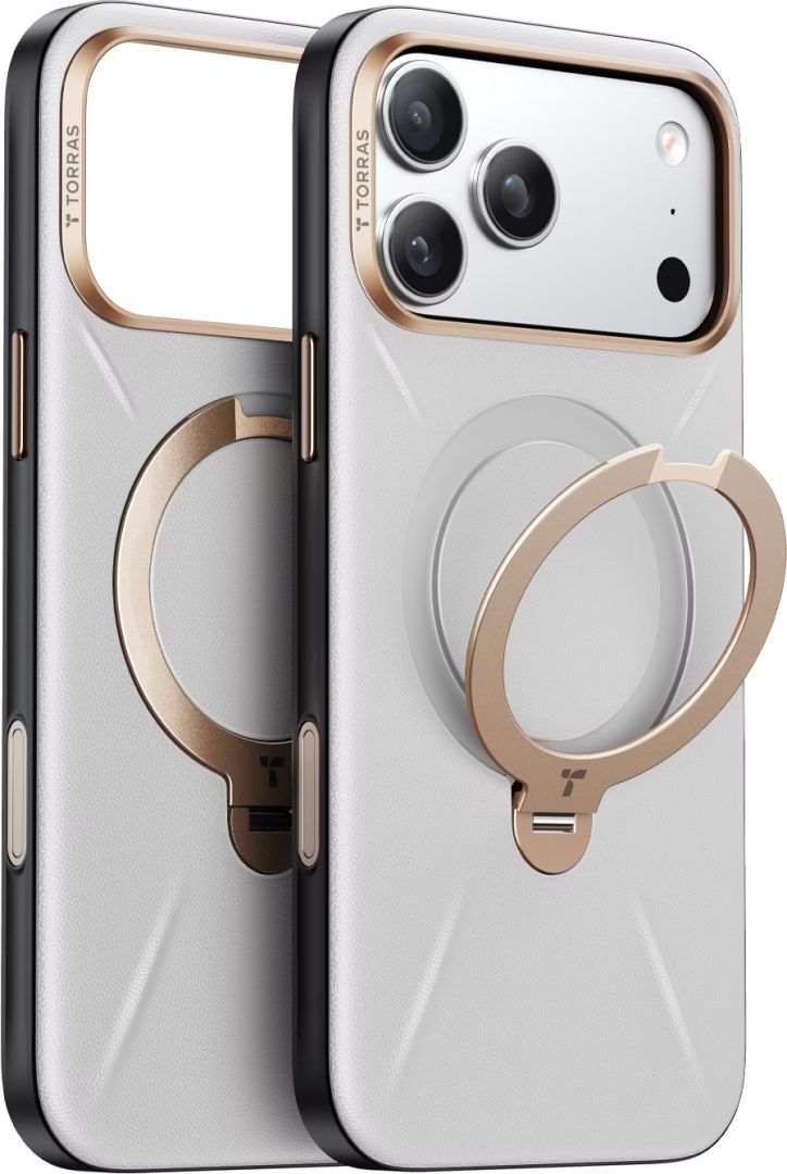 Torras Ostand Q3 Vegskin case for iPhone 17 Pro Pearl Grey Torras Ostand Q3 Vegskin case for iPhone 17 Pro Pearl Grey
