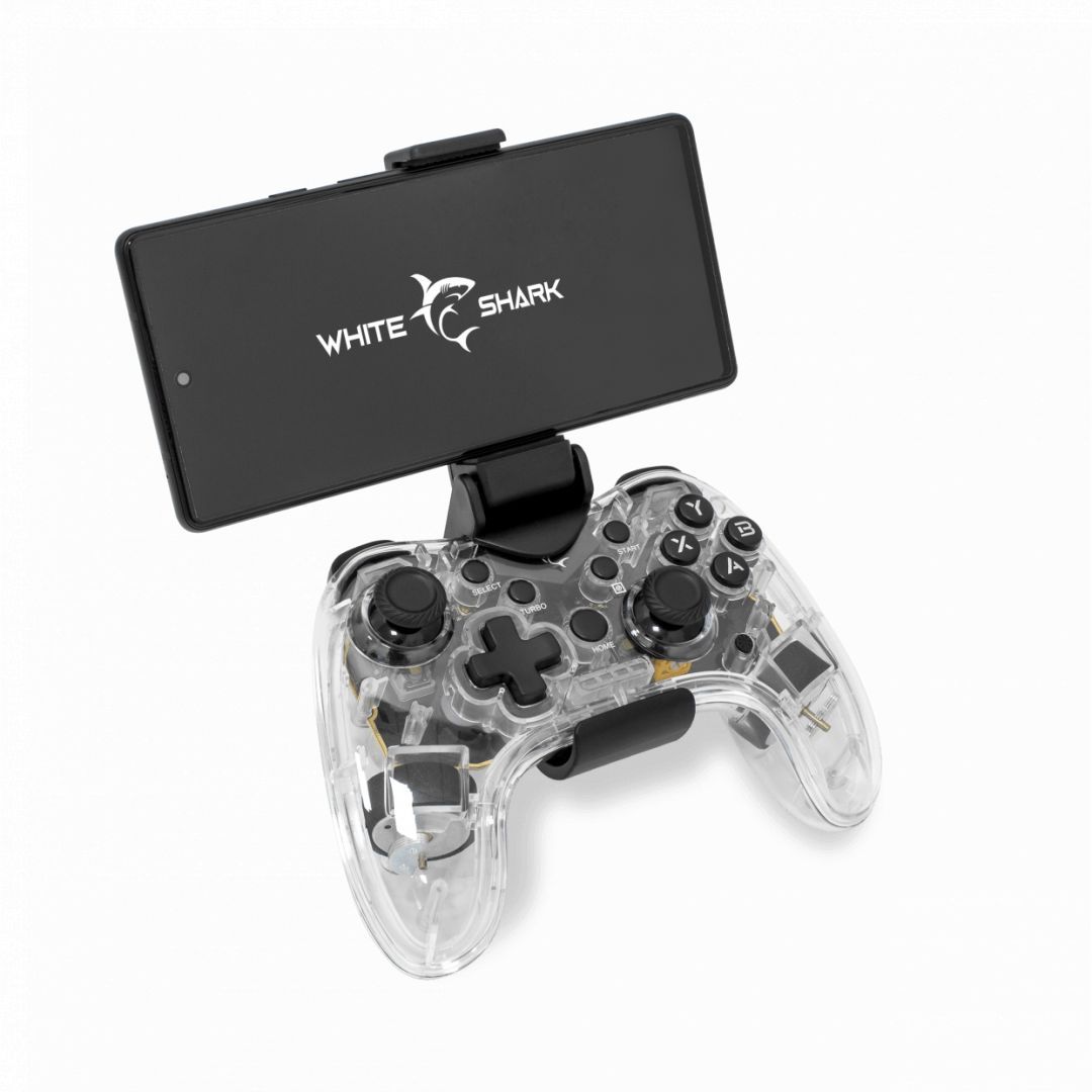 White Shark Legion Bluetooth Gamepad Transparent
