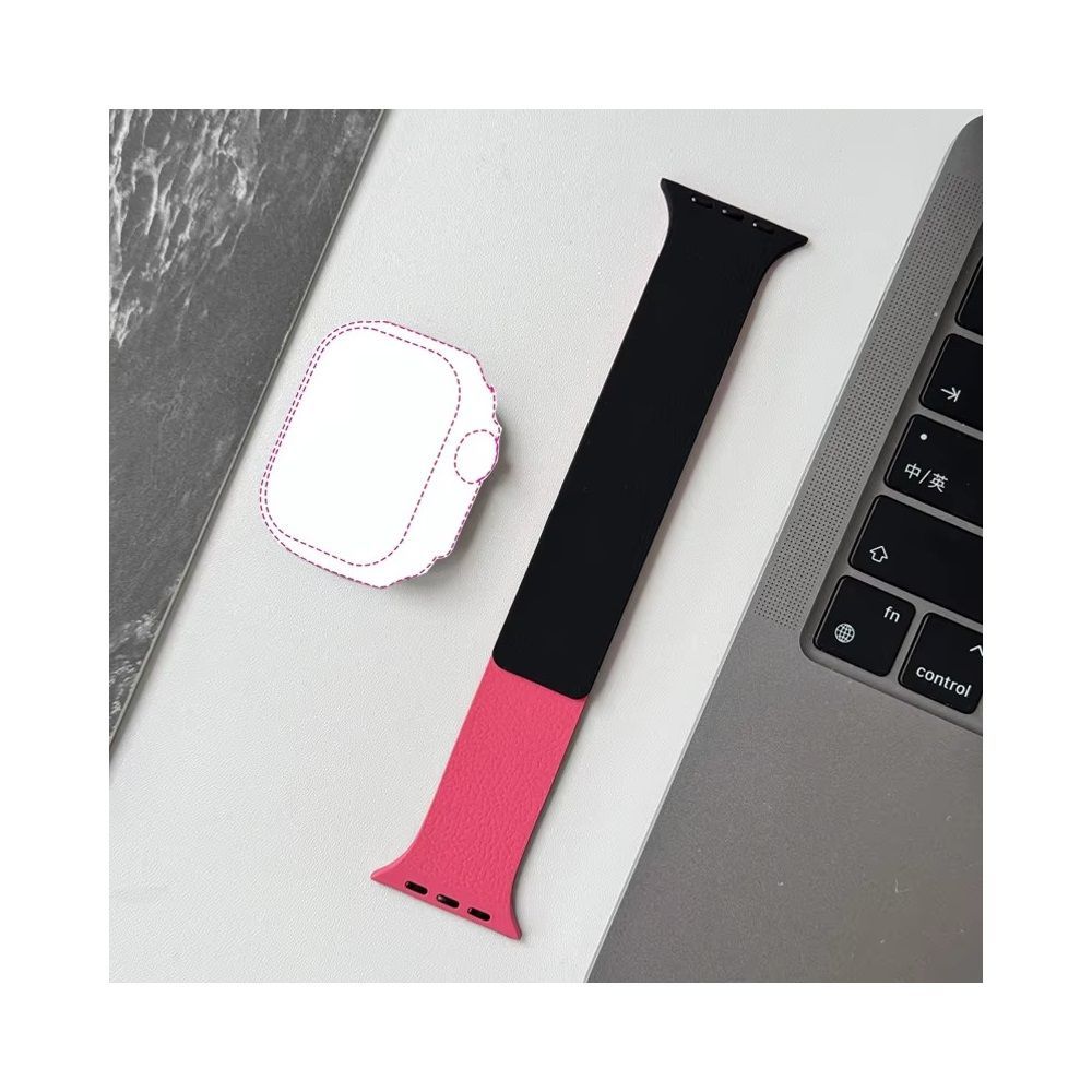 BlackBird Litchi Watch Strap for Iwatch 38/40/41/42mm Black/Pink