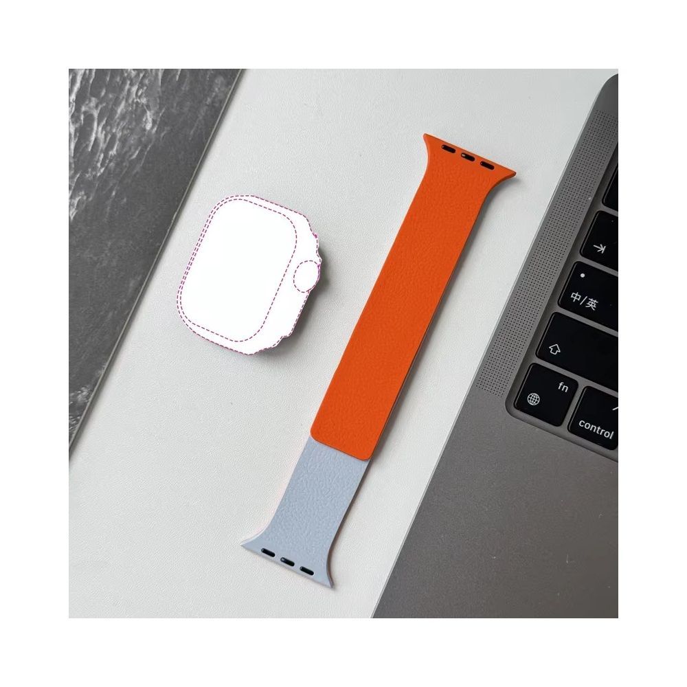 BlackBird Litchi Watch Strap for Iwatch 38/40/41/42mm Blue/Orange