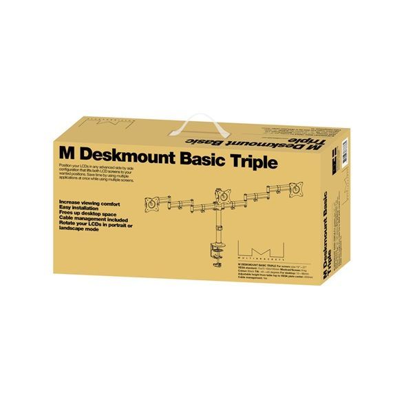 Multibrackets M Deskmount Basic Triple 15-24" Black