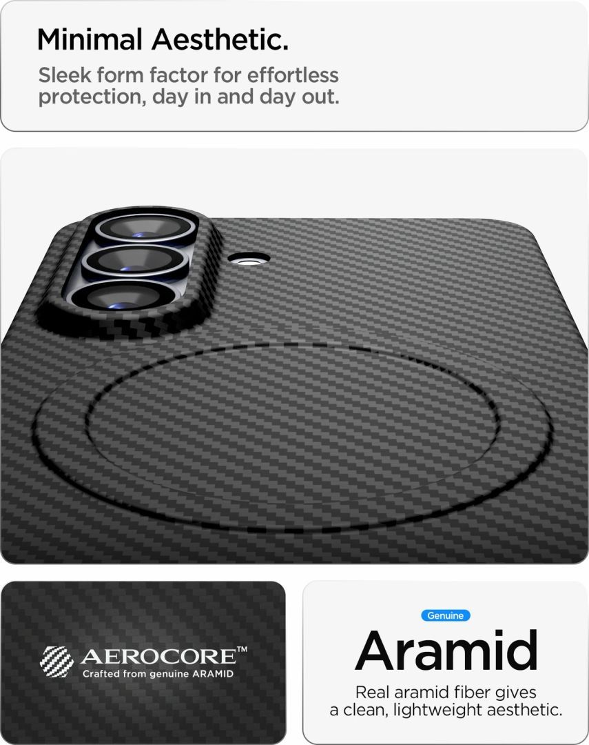 Spigen Air Skin Aramid MagSafe case for Samsung Galaxy S26 Black