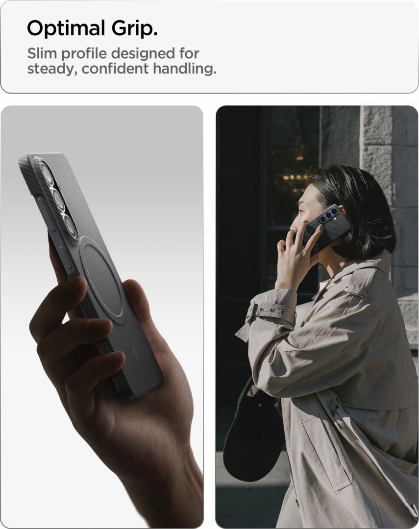 Spigen Air Skin Aramid MagSafe case for Samsung Galaxy S26 Black