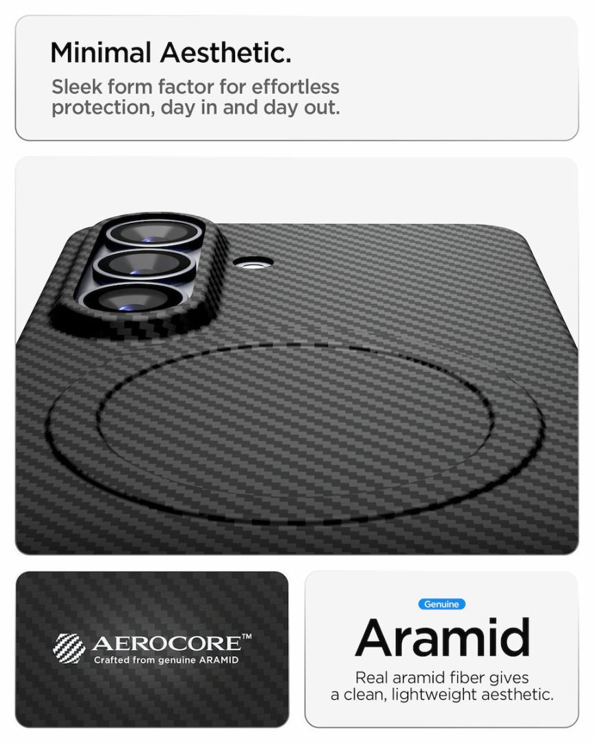 Spigen Air Skin Aramid MagSafe case for Samsung Galaxy S26+ Black