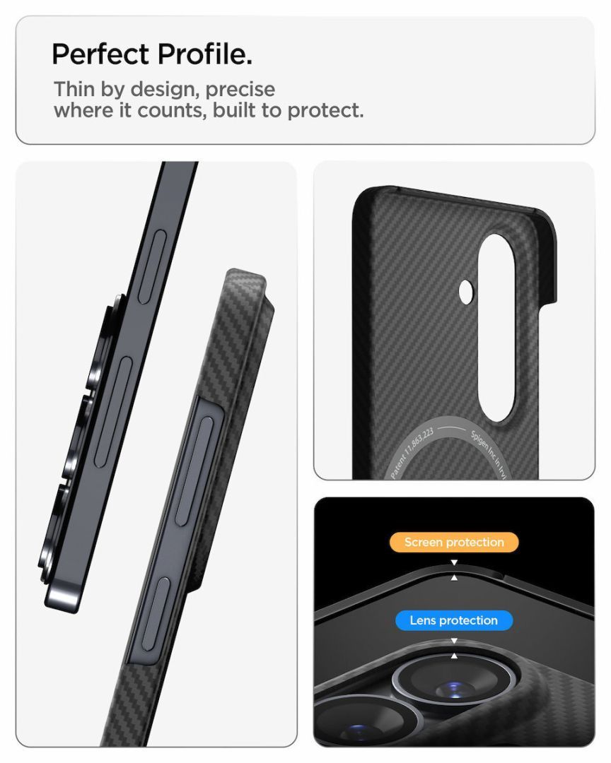 Spigen Air Skin Aramid MagSafe case for Samsung Galaxy S26+ Black