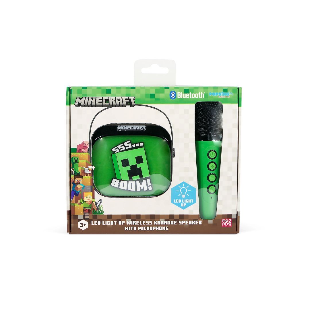 OTL Technologies Minecraft PopSing LED Light-Up Bluetooth Karaoke Speaker & Microphone Green OTL Technologies Minecraft PopSing LED Light-Up Bluetooth Karaoke Speaker & Microphone Green