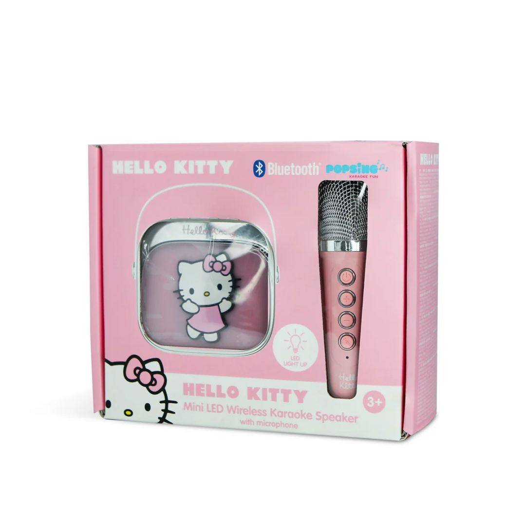 OTL Technologies Hello Kitty PopSing LED Light-Up Bluetooth Karaoke Speaker & Microphone Pink