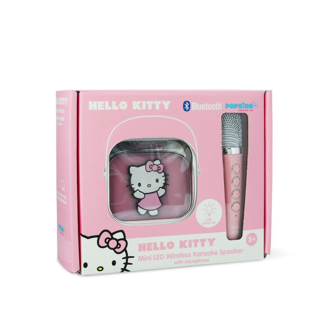 OTL Technologies Hello Kitty PopSing LED Light-Up Bluetooth Karaoke Speaker & Microphone Pink