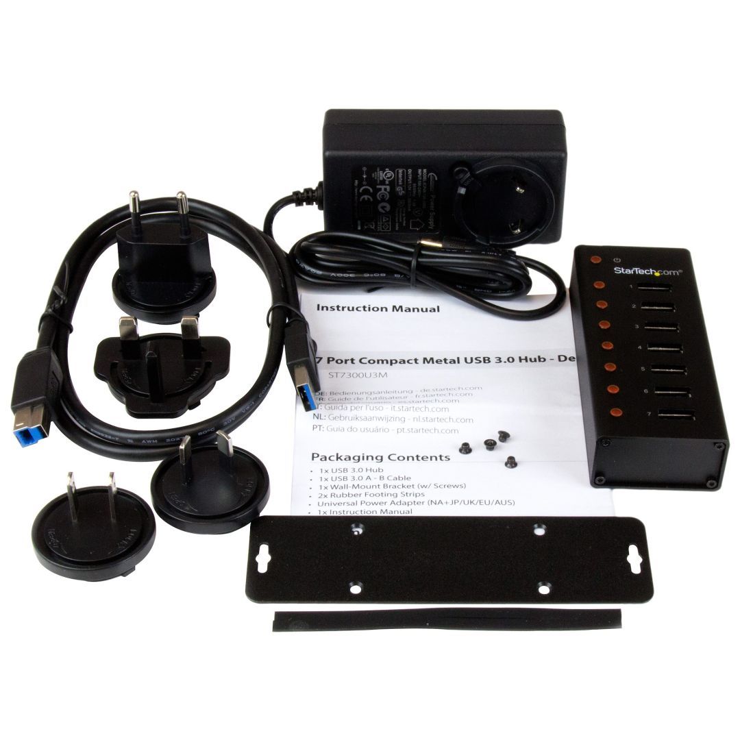 Startech 7-portos USB3.0 HUB Black