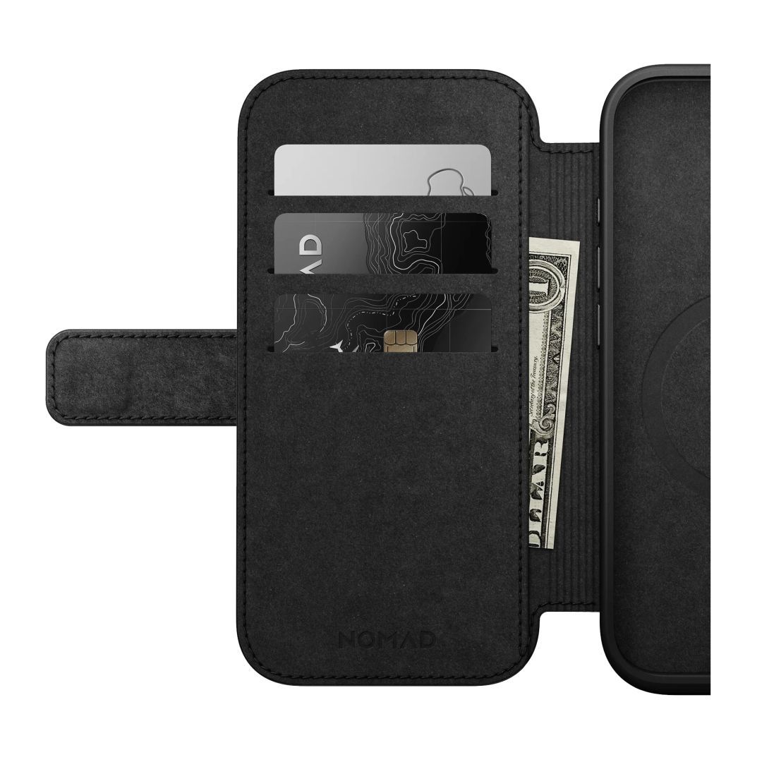 Nomad Modern Leather Folio iPhone 16 Pro Black