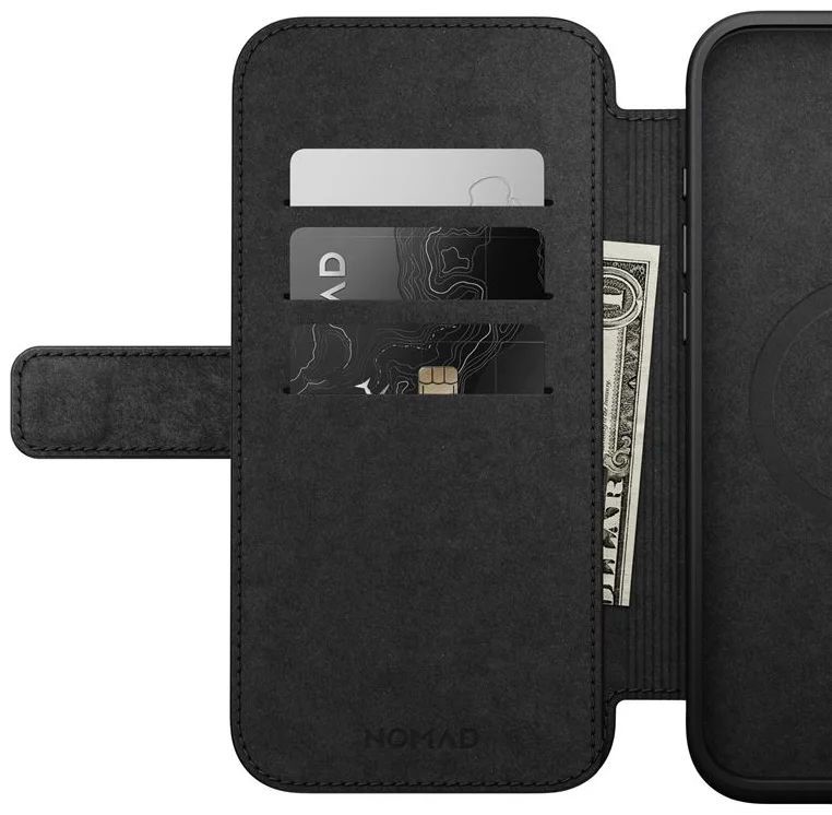 Nomad Modern Leather Folio iPhone 16 Plus Black
