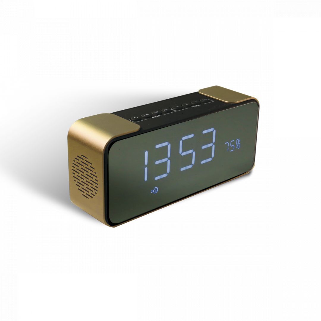 Stansson BSP343G Bluetooth Speaker & Clock Gold Stansson BSP343G Bluetooth Speaker & Clock Gold