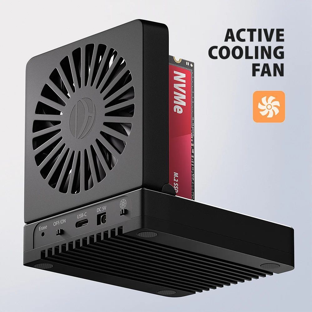 AXAGON ADSA-M2C44 USB4 docking station for 4x M.2 NVMe SSDs with disk cloning function without a PC